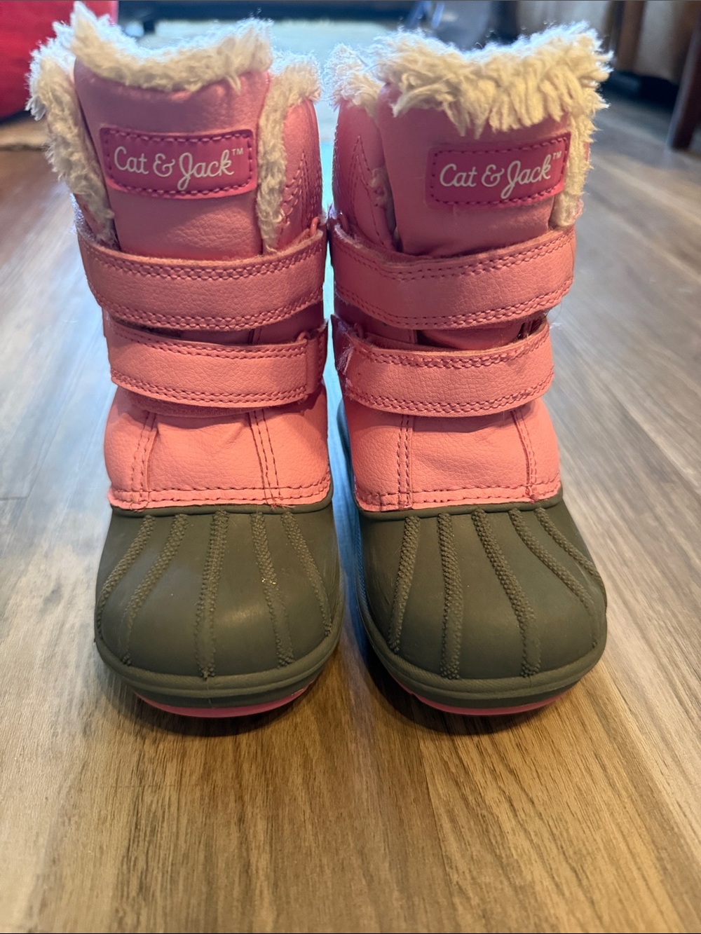 Cat & Jack Pink and Gray Kids Snow Boots